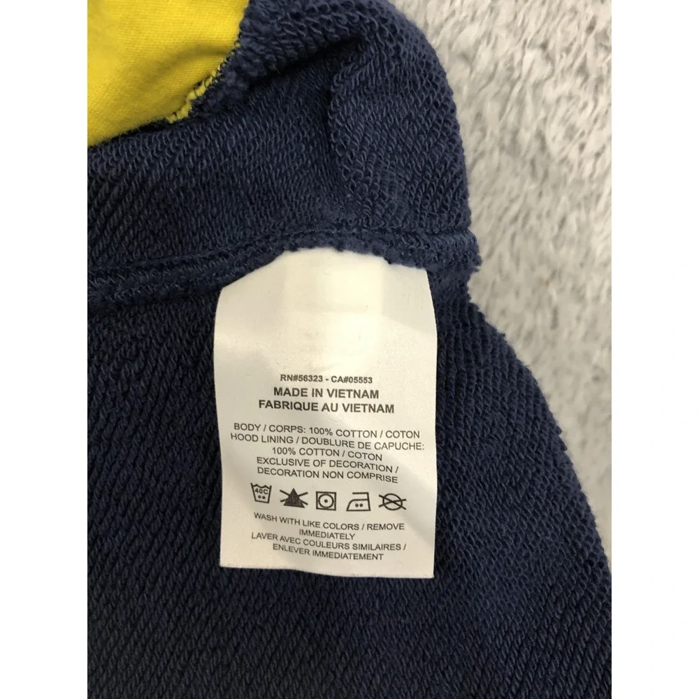 Nike Hoodie Men's XXL Yellow Navy White Club Fleece Color Block Pullover